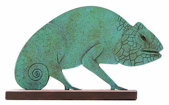 Sculpture "Chameleon", metal casting by Paul Wunderlich