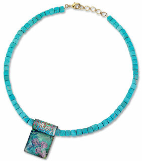 Necklace "Nymphéas, turquoise" by Petra Waszak