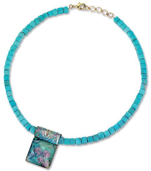 Collier "Nymphéas, türkis" von Petra Waszak