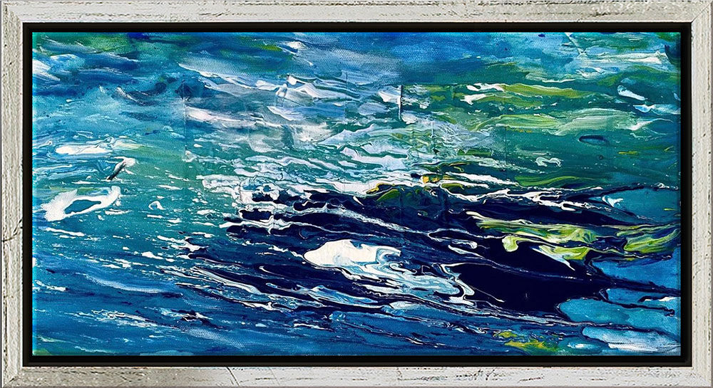 Obraz "Oceán touhy 9" (2019) (Originál / Unikátní dílo), zarámováno od Susanne Pohlmann