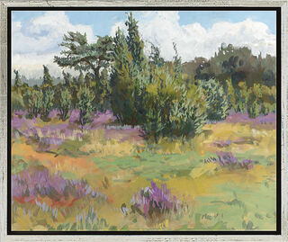 Tableau "Juniper Forest II (Heath Blossom & Juniper Forest near Schmarbeck)" (2011), encadrée von Frank Suplie