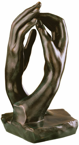 Sculptuur "De Kathedraal" (1908), bronzen versie von Auguste Rodin