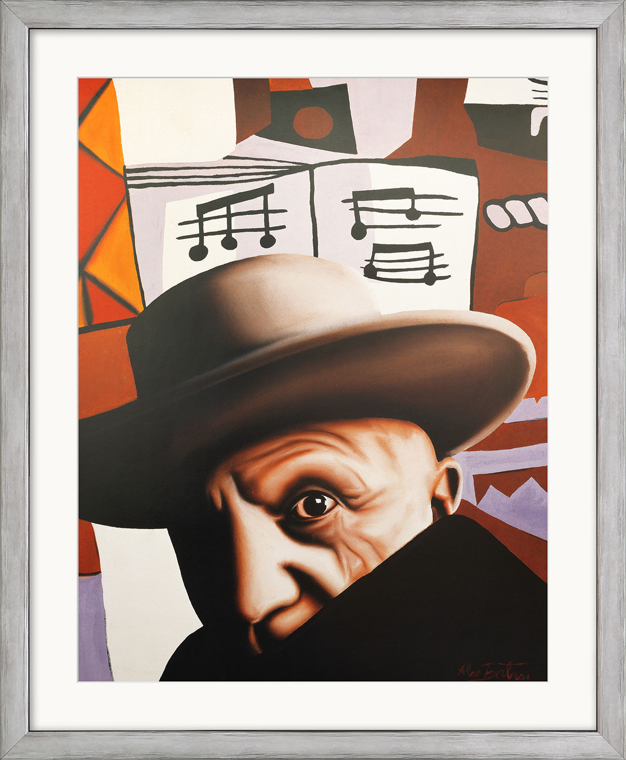 Bild "Hommage to Pablo Picasso", gerahmt von Alan Bortman
