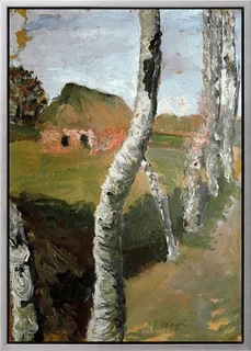 Bild "Stig längs björkträd" (1900), inramad