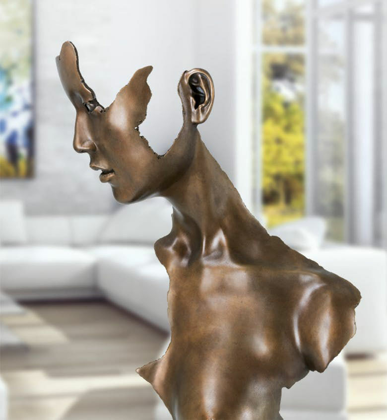 Sculpture "Fragmented Girl", bronze by Jamie Salmon
