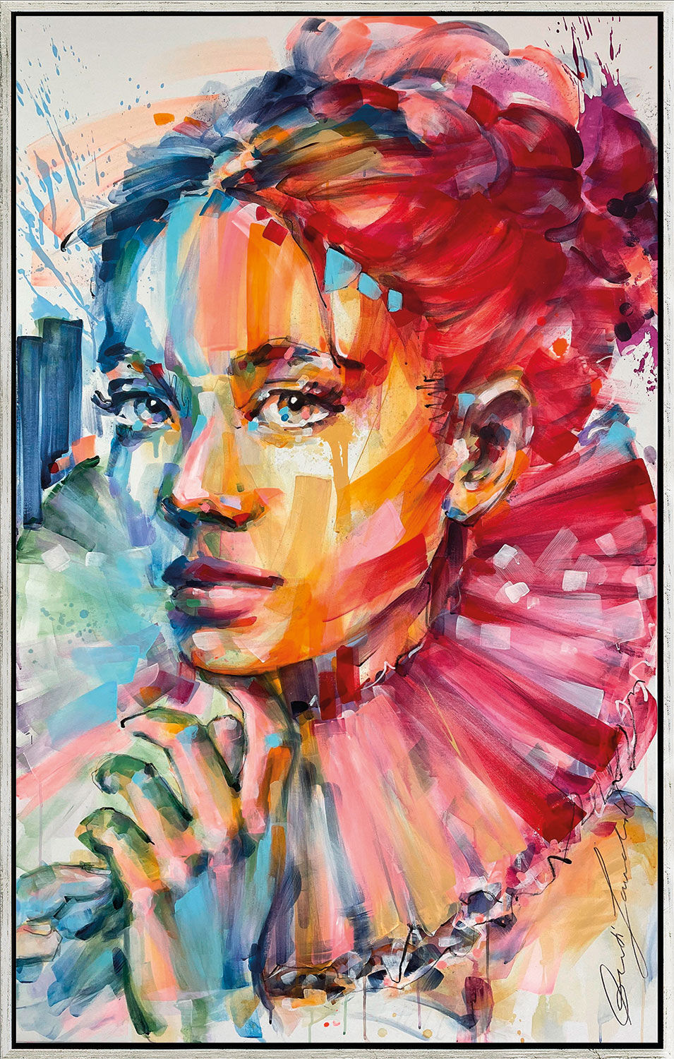 Bild "Angel Eyes" (2024) (Original / Unikat), gerahmt von Gerti Landwehr