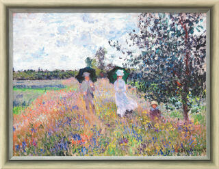 Bild "Spaziergang bei Argenteuil" (1873), gerahmt von Claude Monet