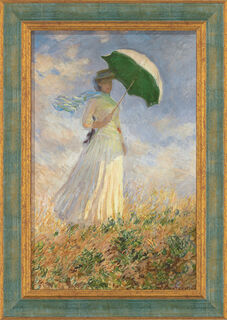 Bild "Kvinna med parasoll" (1886), inramad av Claude Monet