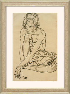 Bild "Kauernde" (1918), gerahmt