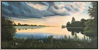 Picture "The Lake Still Rests" (2023) (Original / Unique piece), framed
