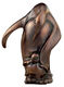 Skulptur "Pinguin mit Jungem", Bronze von Jochen Bauer