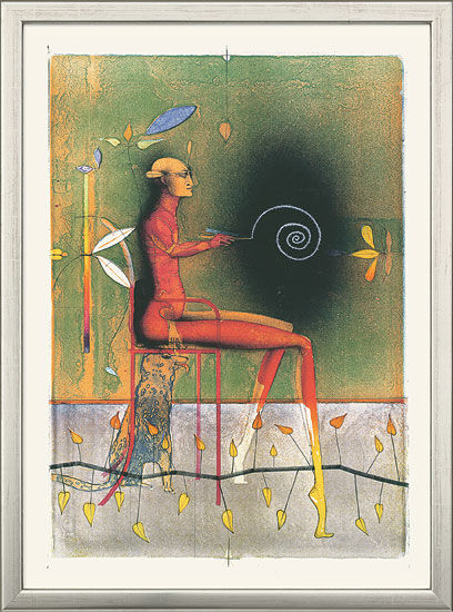 Schilderij "Spiraalschilder", ingelijst van Paul Wunderlich