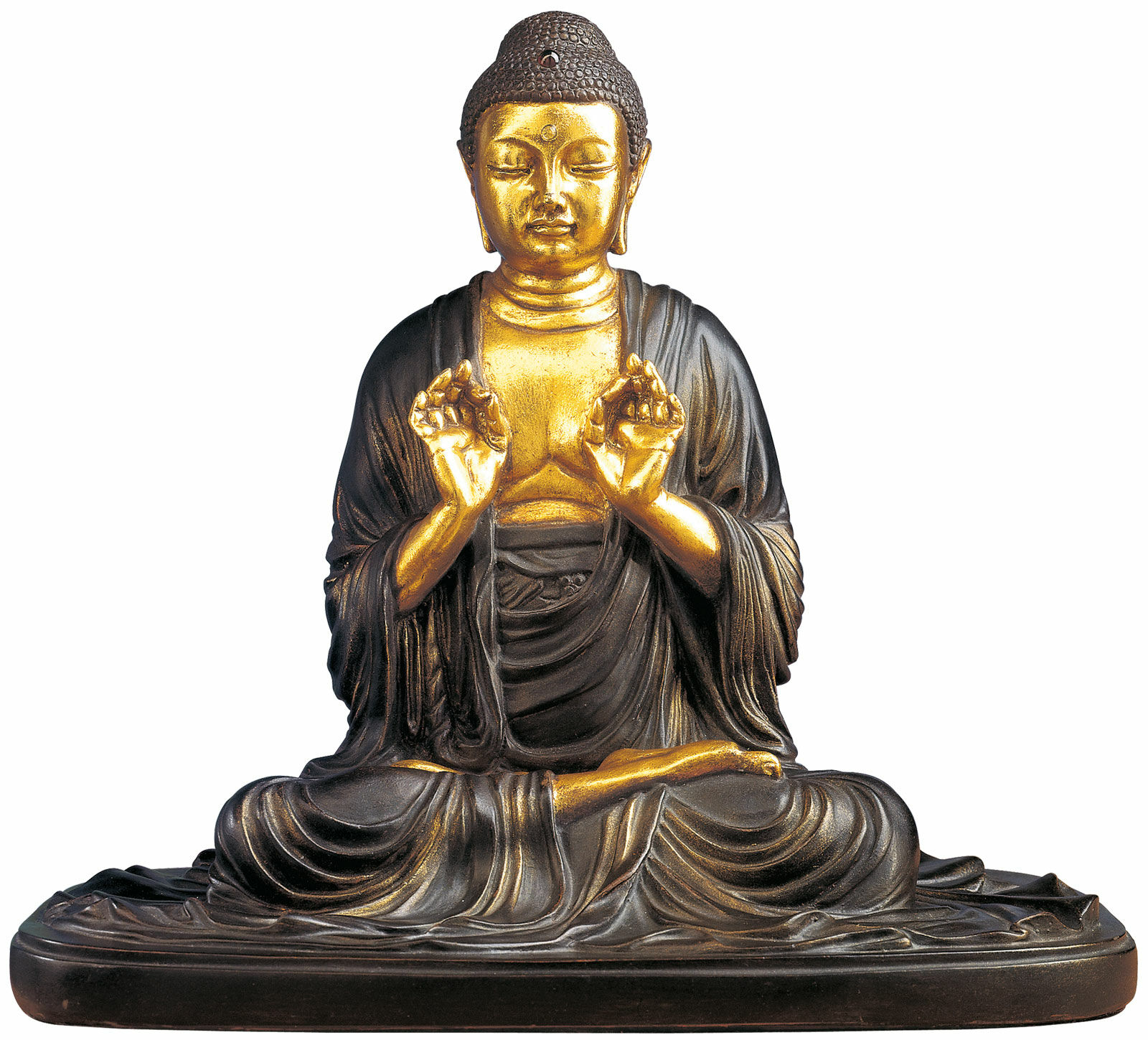 Buddha sculpture "Ami da Nyorai", partially gold-plated bonded bronze