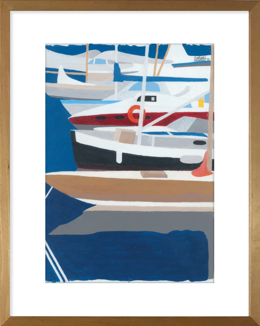 Bild "Monaco - Le Port III" (2019) (Original / Unikat), gerahmt von Türda Ugurel