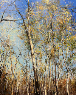 Picture "Birches in Spring III" (2023), on stretcher frame by Burkhard Kern