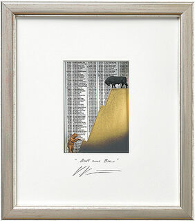 3D Picture "Bull and Bear", framed