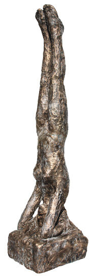 Sculpture "Headstand" (2019), bronze by Dagmar Vogt