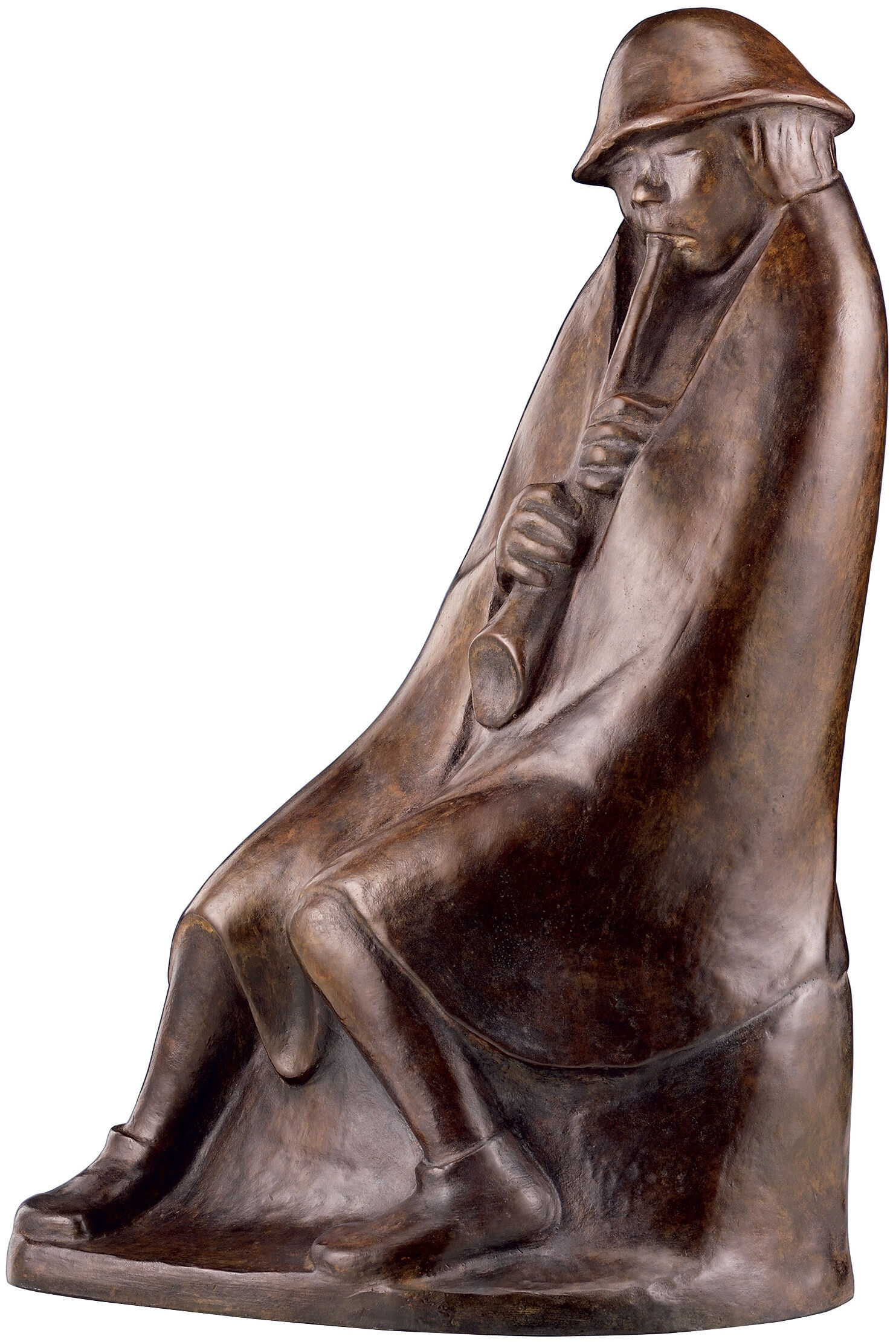Sculpture "Le joueur de flûte" (1936), réduction en bronze von Ernst Barlach