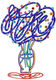 Sculpture sur pied double face "Bouquet Blue" de David Gerstein
