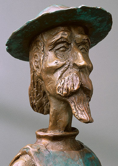 Skulptur "Don Quichotte, der Ritter von der traurigen Gestalt", Bronze von RobiN