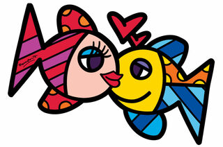Art panel / wall object "Fishes Love" by Romero Britto