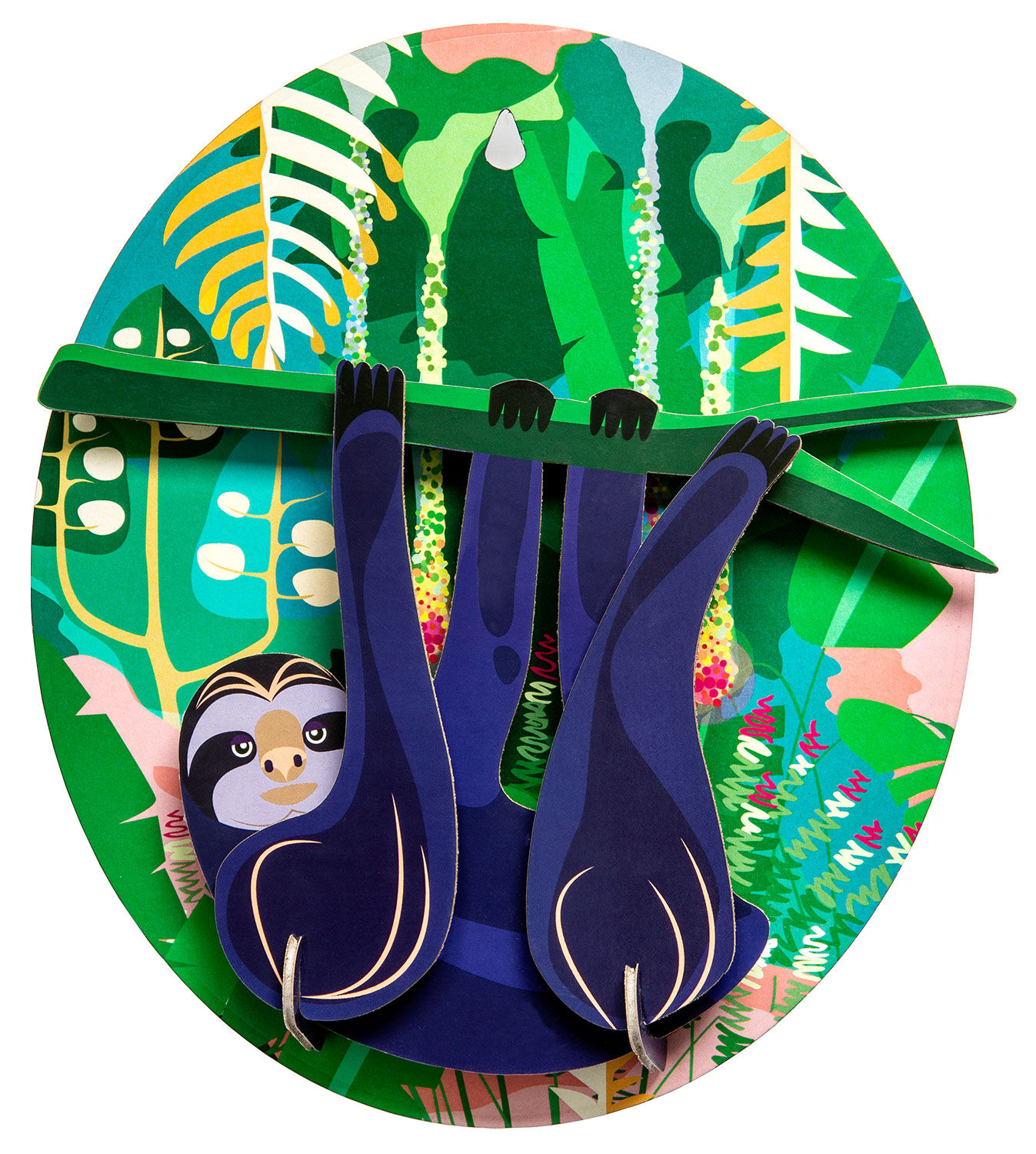 3D-Wandobjekt "Jungle Sloth" aus recyceltem Karton, DIY von studio ROOF