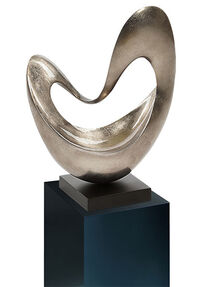 Set van sculptuur "Swift" (zilverkleurige versie) en decoratieve zuil