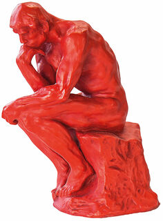 Skulptur "Der Denker" (26 cm), Version in Kunstguss rot von Auguste Rodin