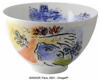 Marc Chagall Collection by Bernardaud - "Le ciel bleu" salad bowl, porcelain