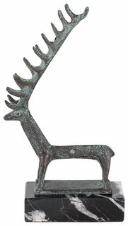 Sculpture "Cerf", bronze collé
