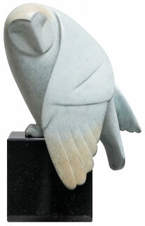 Sculpture "Upward Looking Owl No. 1", bronze grey