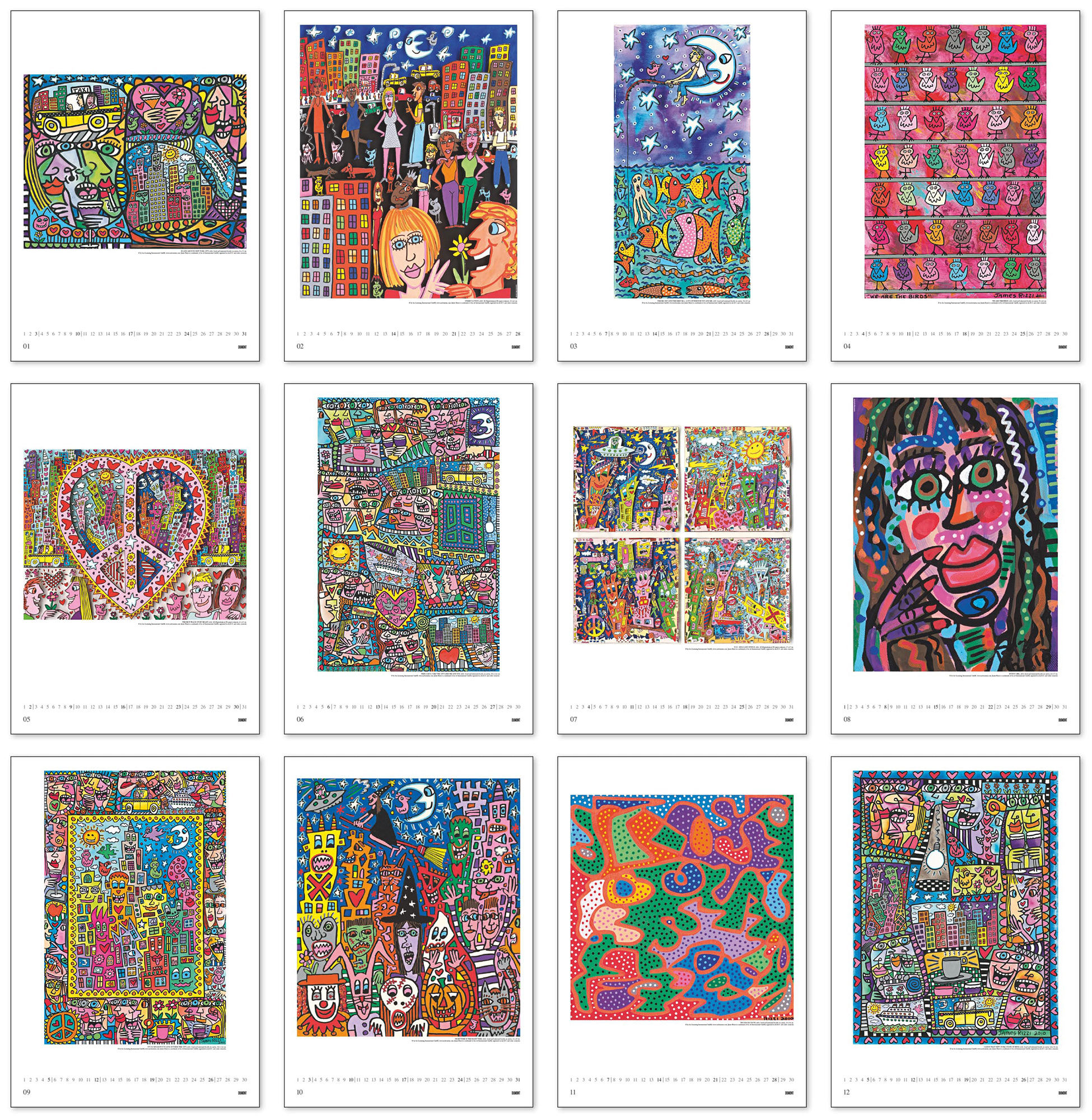 Calendrier d'artiste 2027 de James Rizzi