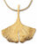 Ginkgo necklace in 925 sterling silver, gold-plated
