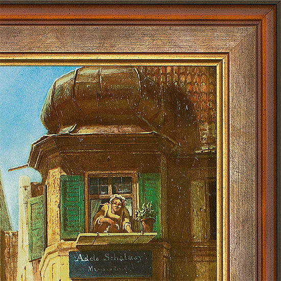 Picture "The Eternal Bridegroom" (1855-58), framed by Carl Spitzweg