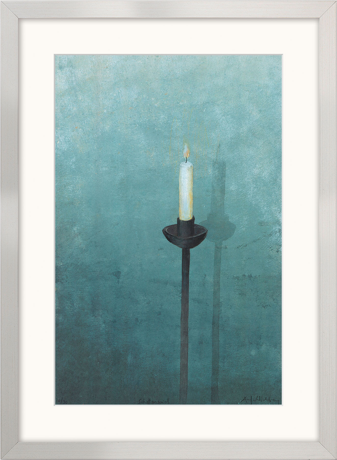 Bild "Schattenspiel" (2016), gerahmt von Antje Wichtrey