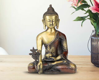 Messingskulptur "Medizinbuddha"