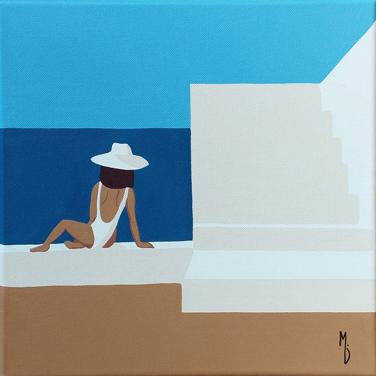 Bild "La Mer N°3" (2025) (Original / Unikt verk), på bårram av Marie Deforche
