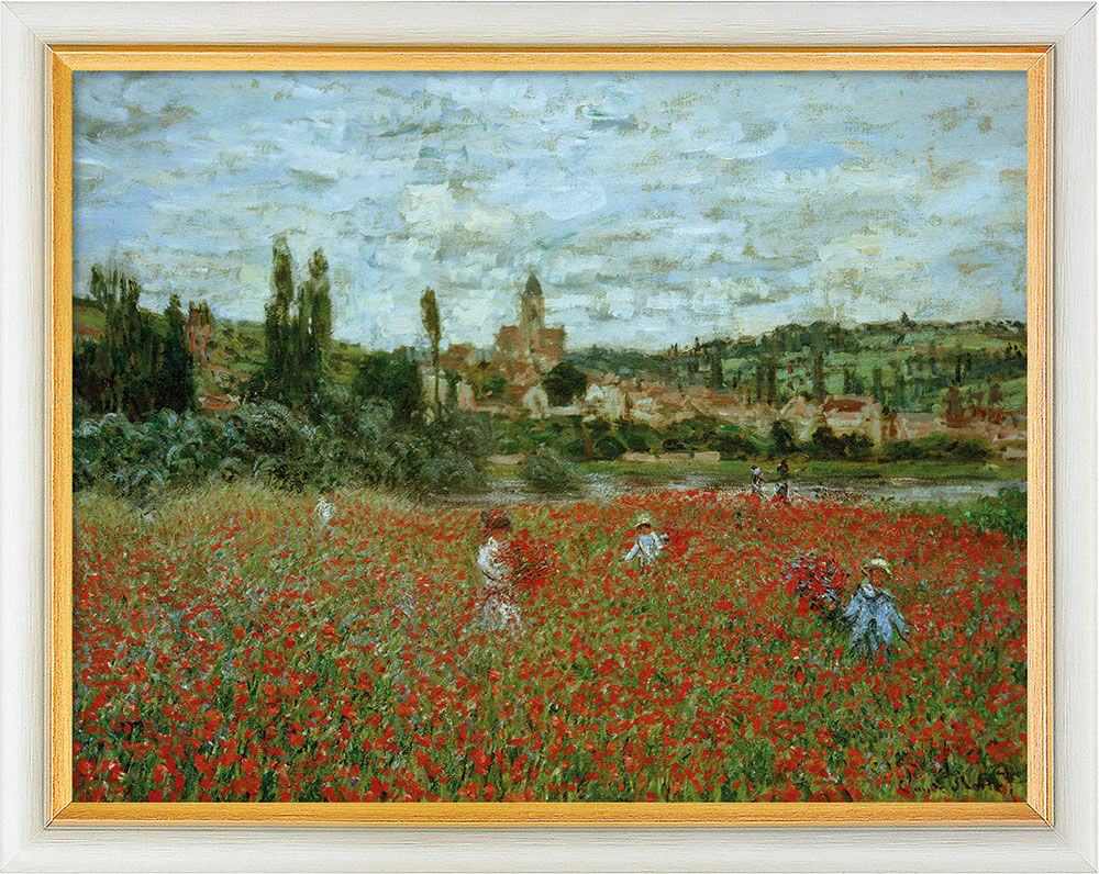 Picture "Champ des coquelicots près de Vétheuil (Poppies at Vétheuil)" (1879), framed by Claude Monet