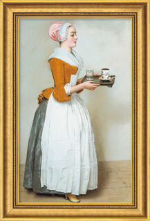 Bild "Schokoladenmädchen" (1743-45), gerahmt von Jean-Étienne Liotard