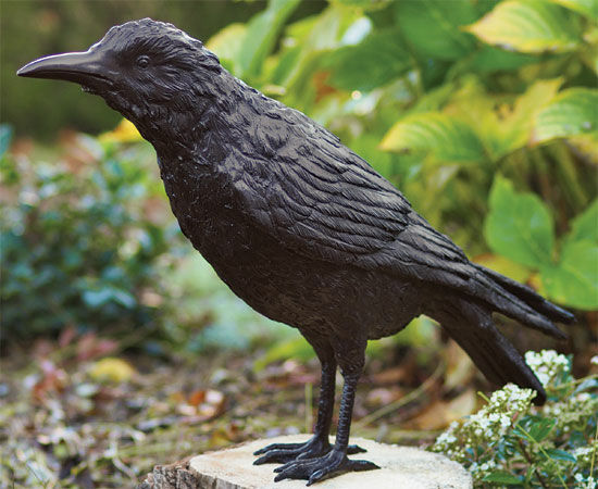 Garden sculpture "Raven", bronze
