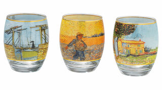 Set of 3 tea light holders with artist's motifs by Vincent van Gogh