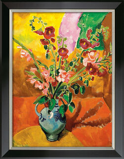 Picture "Gladioli" (1918), black and silver-coloured framed version by Max Pechstein