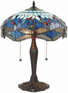 Table lamp "Dragonfly", blue version - after Louis C. Tiffany