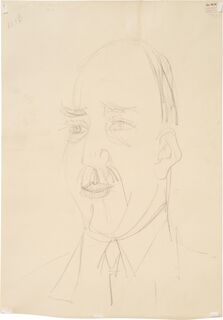 Tableau "Dr Hagemann" avec une étude de portrait au verso (c. 1930) (Pièce unique) de Ernst Ludwig Kirchner