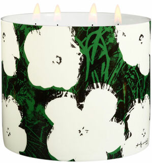 Bougie parfumée dans un bol en porcelaine "Fleurs blanches sur vert"