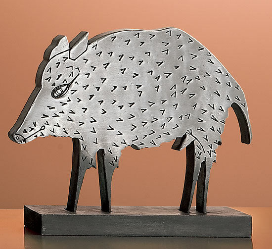 Skulptur "Wildschwein", Metallguss von Paul Wunderlich