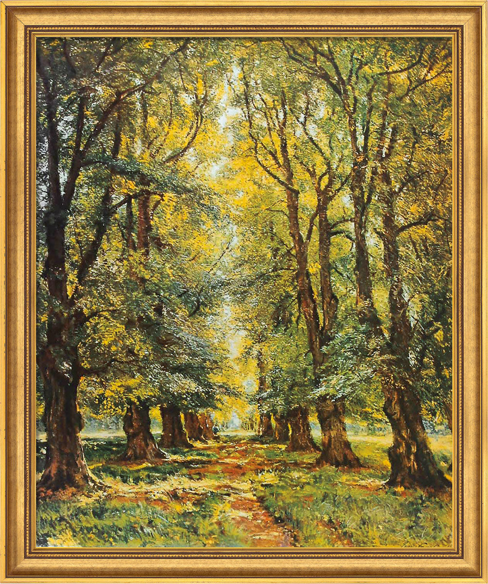 Picture "Avenue in the Sunshine", framed by Franz Courtens