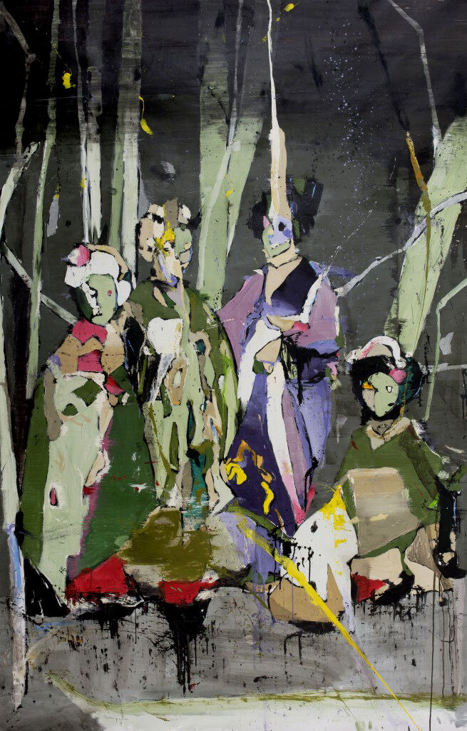 Schilderij "ontmoeting" (2015) (Uniek stuk) van Lars Teichmann