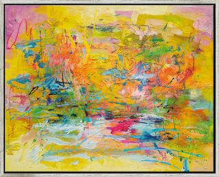 Picture "Colorful Meadow" (2021) (Original / Unique piece), framed
