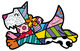 Pannello d'arte/oggetto da parete "Cane" di Romero Britto